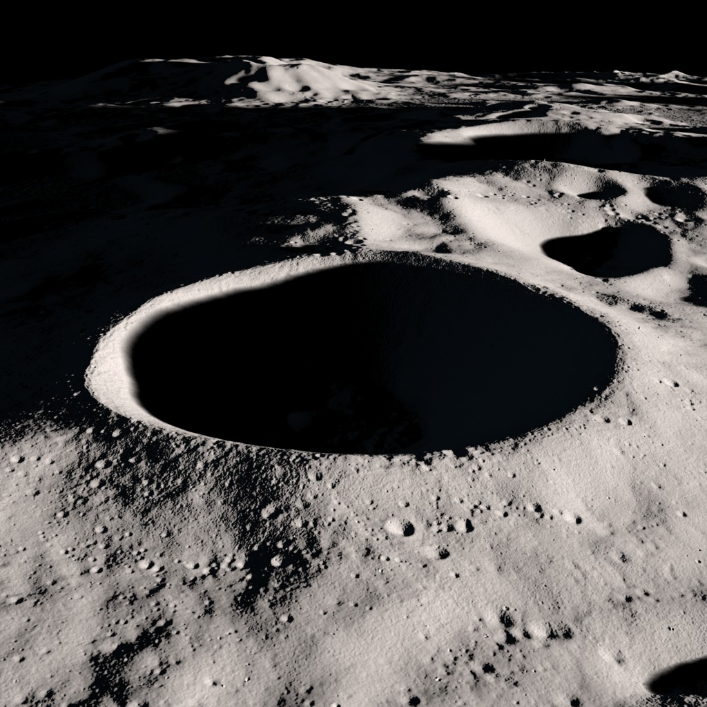 Shackleton crater at the lunar south pole